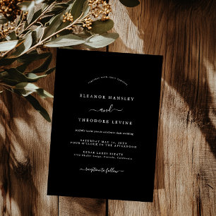 Modern Minimalist Black Wedding Invitation