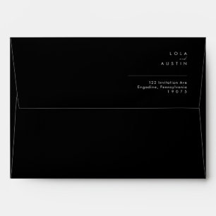 Modern Minimalist Black Wedding Invitation Envelope