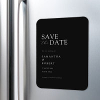 Modern Minimalist Black Wedding Save the Date