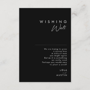Modern Minimalist   Black Wedding Wishing Well Enclosure Card