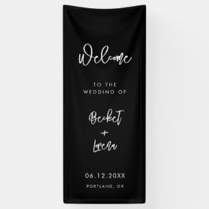 Modern Minimalist Black Welcome to our Wedding Banner