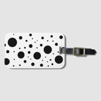 Modern Minimalist Black White Abstract Circle Luggage Tag