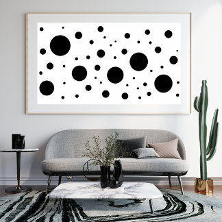Modern Minimalist Black White Abstract Circle Photo Print