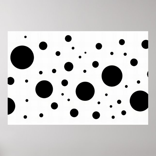 Modern Minimalist Black White Abstract Circle Poster (Front)