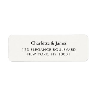Modern Minimalist Black & White Address Label