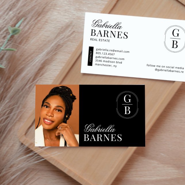 Modern Minimalist Black & White Bold Business Card (Creator Uploaded)