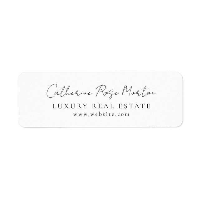 Modern Minimalist Black & White Business Address (Front)