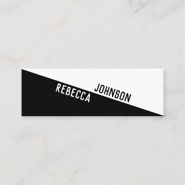 Modern Minimalist Black White - Business Card (Front)