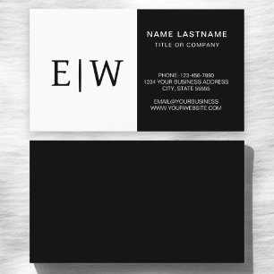 Modern Minimalist Black White Business Card