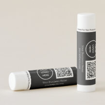 Modern Minimalist Black White Custom logo QR Code