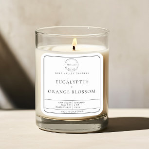 Modern minimalist black white logo candle label