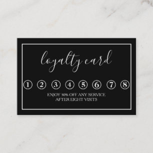 Modern Minimalist Black & White Loyalty Card