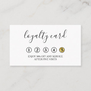 Modern Minimalist Black & White Loyalty Card