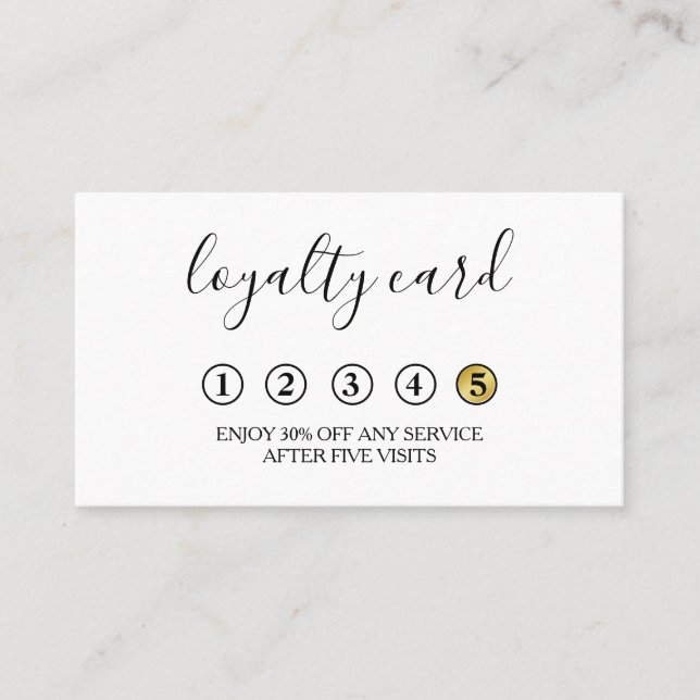 Modern Minimalist Black & White Loyalty Card (Front)