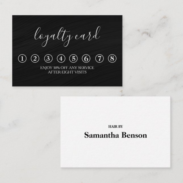 Modern Minimalist Black & White Loyalty Card (Front/Back)