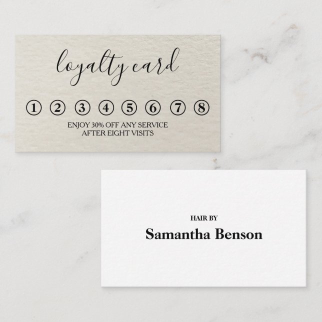 Modern Minimalist Black & White Loyalty Card (Front/Back)