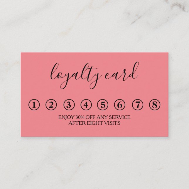 Modern Minimalist Black & White Loyalty Card (Front)