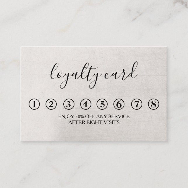 Modern Minimalist Black & White Loyalty Card (Front)