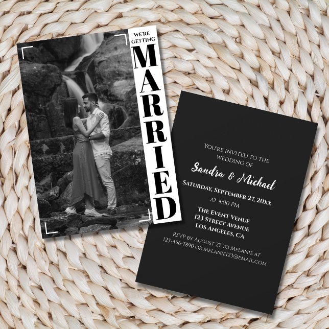 Modern Minimalist Black & White Photo Invitation (Creator Uploaded)