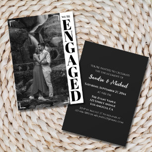 Modern Minimalist Black & White Photo Invitation