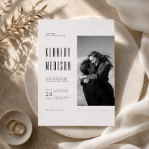 Modern Minimalist Black & White Photo Wedding