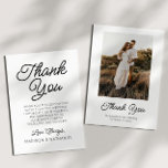 Modern Minimalist Black White Picture Wedding Thank You Card<br><div class="desc">This is a Modern Minimal Minimalist Black White Custom Picture Photo Wedding Thank You Card!</div>