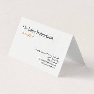 Modern Minimalist Black White Plain Business Card