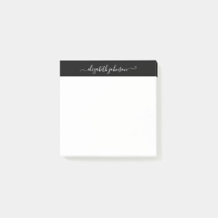 Modern Minimalist Black & White Post-It Notes