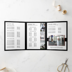 Modern Minimalist Black & White Price Brochure  