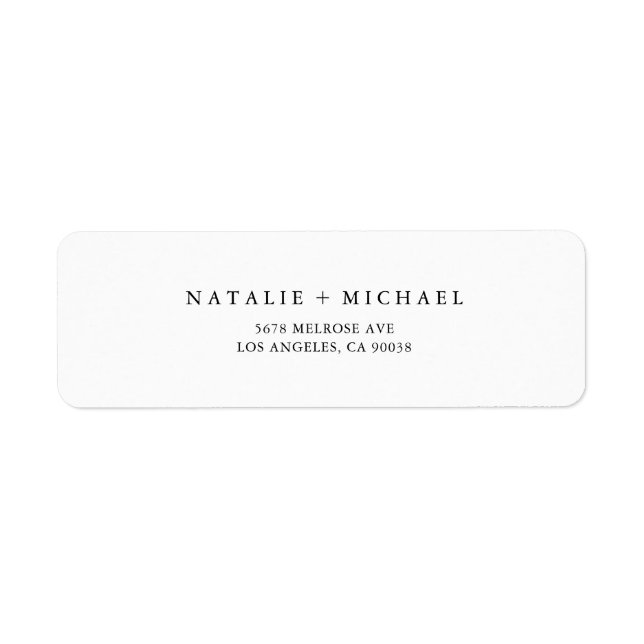 Modern Minimalist Black & White Return Address (Front)