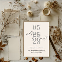 Modern Minimalist Black White Script Wedding