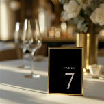 Modern Minimalist Black & White Table Number<br><div class="desc">Help your guests find their way with these double sided table number cards. Designed to coordinate with for the «Pure» Wedding Invitation Collection. To change details, click «Details». To move the text or change the size, font, or colour, click «Edit using Design Tool». View the collection link on this page...</div>