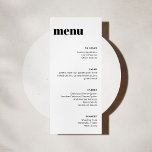 Modern Minimalist Black White Tall Template Menu<br><div class="desc">Modern Minimalist Black and White Tall Template Menu</div>
