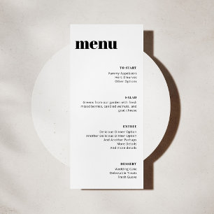 Modern Minimalist Black White Tall Template Menu