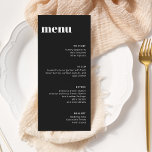 Modern Minimalist Black White Tall Template Menu<br><div class="desc">Modern Minimalist Black White Tall Template Menu</div>