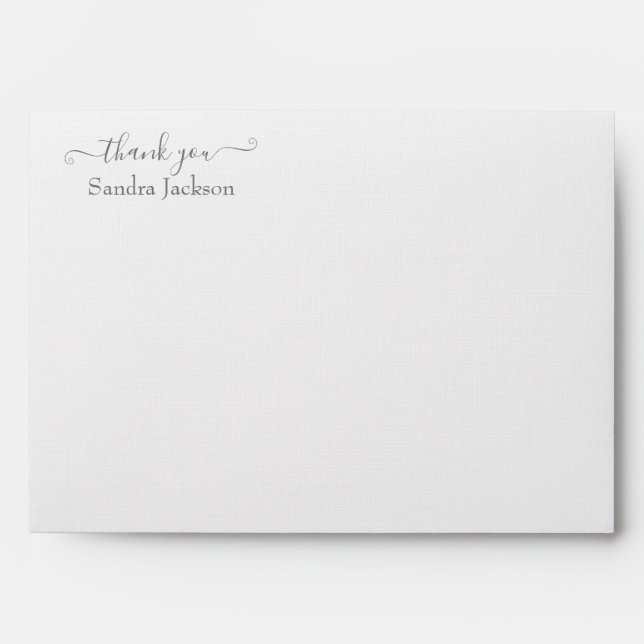 Modern Minimalist Black White Thank you envelop Envelope (Front)