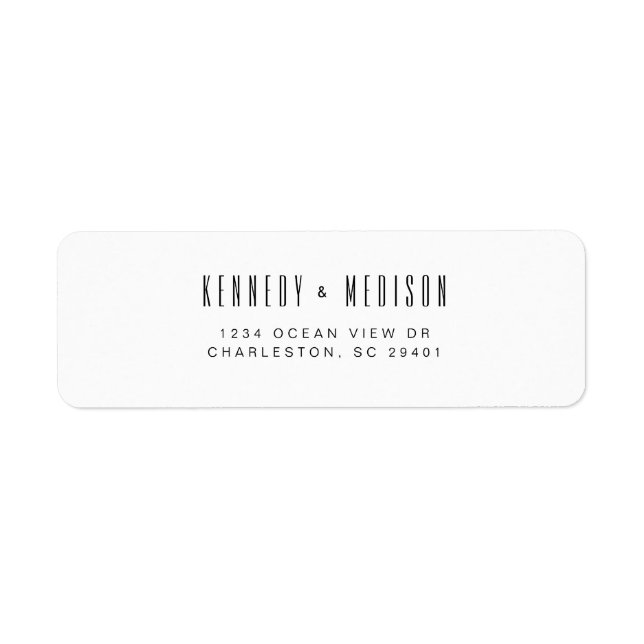 Modern Minimalist Black & White Wedding Address (Front)