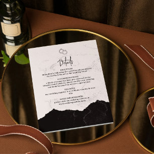 Modern Minimalist Black & White Wedding Details  Enclosure Card