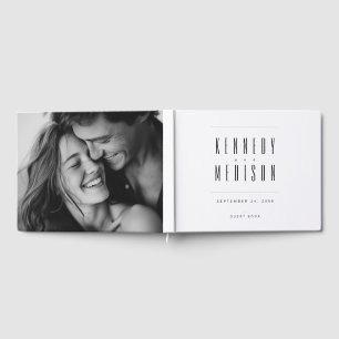 Modern Minimalist Black & White Wedding Guest Book