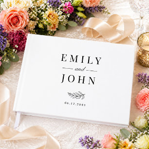 Modern Minimalist Black & White Wedding Guest Book