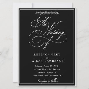 Modern Minimalist Black & White Wedding Invitation