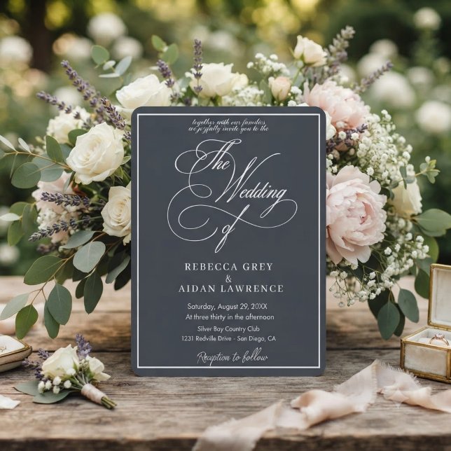 Modern Minimalist Black & White Wedding Invitation (Creator Uploaded)