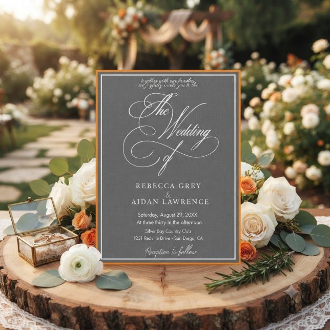Modern Minimalist Black & White Wedding Invitation (Creator Uploaded)
