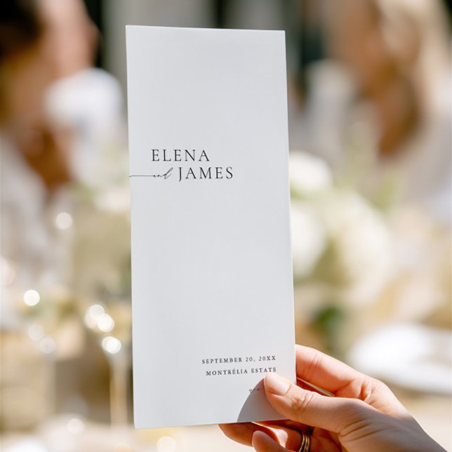 Modern Minimalist Black & White Wedding Program Programme (Modern Minimalist Black & White Wedding Program)