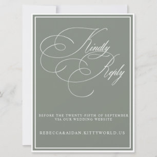 Modern Minimalist Black & White Wedding RSVP Card