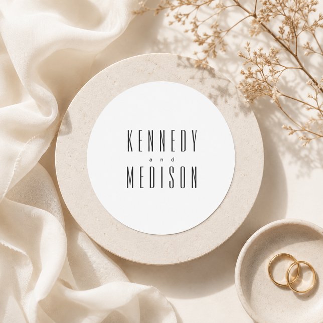 Modern Minimalist Black & White Wedding Stickers (Creator Uploaded)