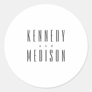 Modern Minimalist Black & White Wedding Stickers