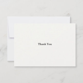 Modern Minimalist Black & White Wedding Thank You Card