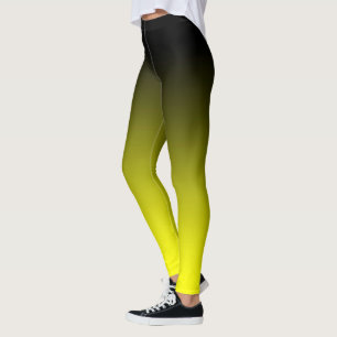 Modern Minimalist Black Yellow Gradient Leggings