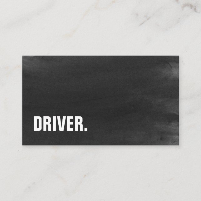 Modern Minimalist Blackboard DRIVER Professional Business Card (Front)
